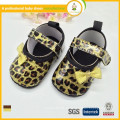 2015 best sell leopard moda algodão tecido bebê lazer sapatos com arco